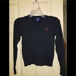 Ralph Lauren Black Cable Knit Cardigan